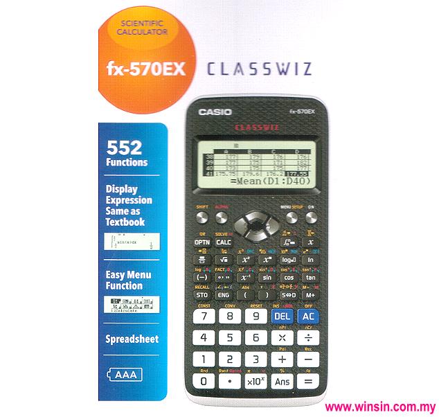 CASIO SCIENTIFIC CALCULATOR CLASSWIZ FX-570EX