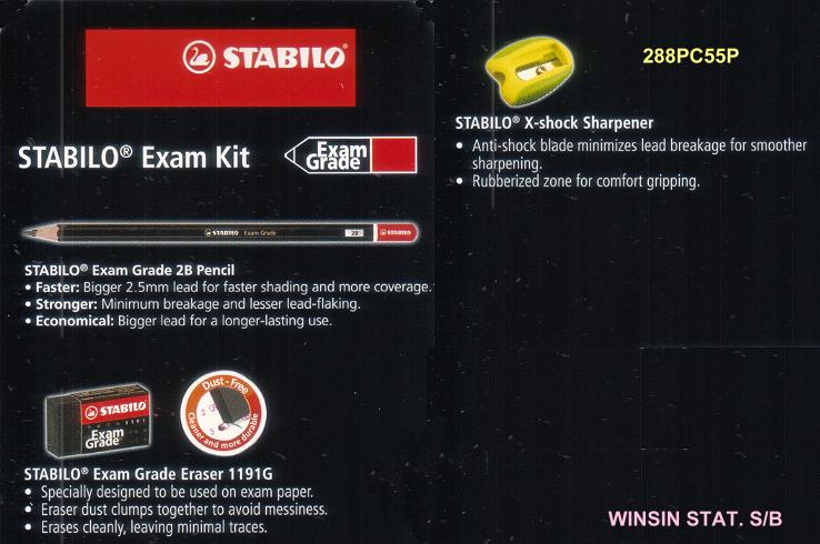 STABILO EXAM KIT PLASTIC CASE 5 X 288+1191+4521 <12-144> (Stationery Set)