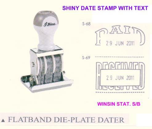 SHINY DATE STAMP S-68 with text PAID