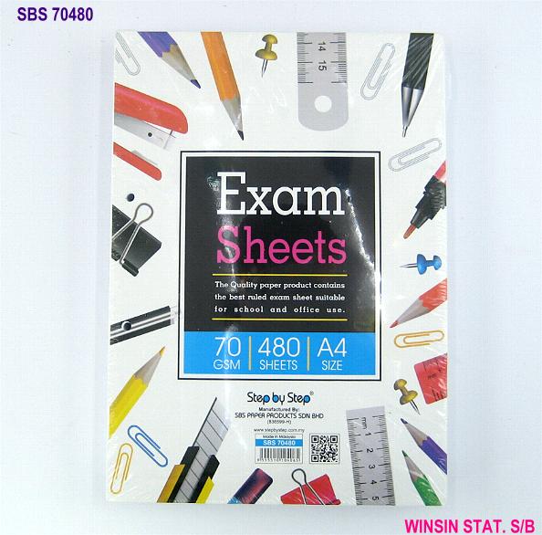 STEP BY STEP EXAM SHEETS A4 70gsm 480 sheets  <16>