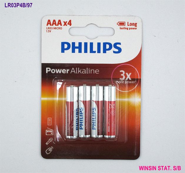 PHILIPS POWER ALKLINE BATTERY SIZE AAA (X4) 