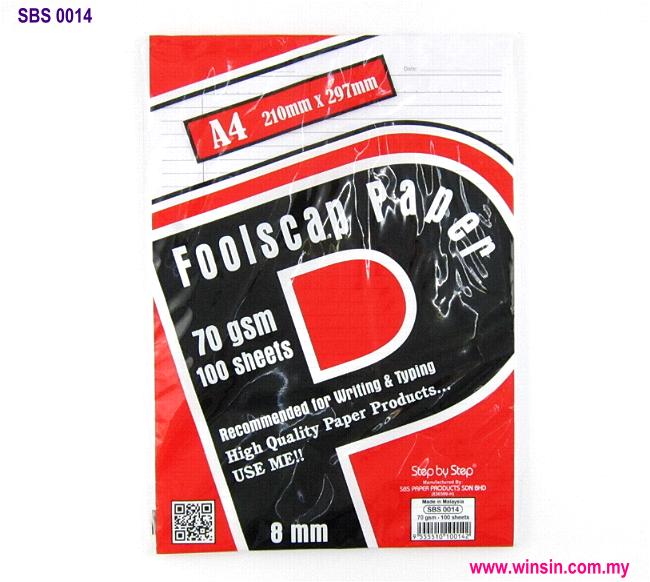 STEP BY STEP  FOOLSCAP PAPER A4 70gsm 100 sheets 8mm (Loose sheets) <10-80>