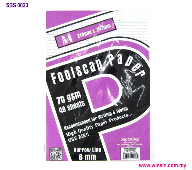 STEP BY STEP  FOOLSCAP PAPER A4 70gsm 48 sheets 6mm Narrow (Loose sheets) <10-160>