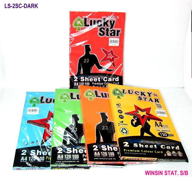 LUCKY STAR 2 SHEET CARD DARK COLOUR A4 120gm 100 sheets