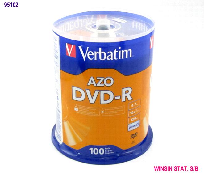 VERBATIM DVD-R 4.7GB 16X 120 min 100pc/drum