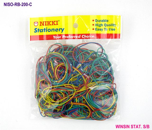 NIKKI RUBBER BAND 200gm ASSORTED COLOUR <6-72>