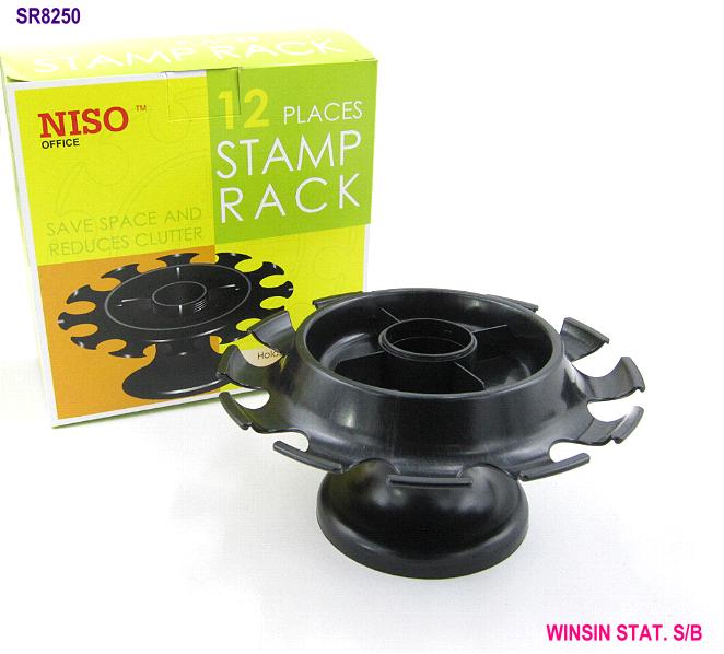 NISO RUBBER STAMP RACK 12 HOLE BLACK  