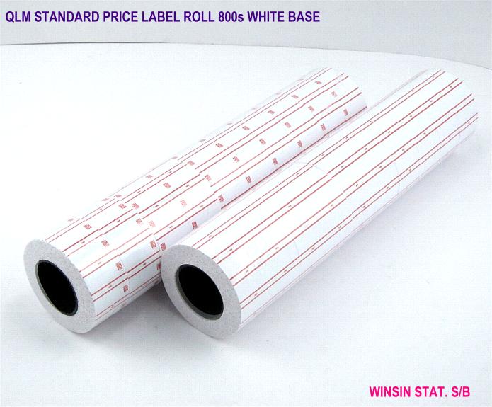 QLM STANDARD PRICE LABEL ROLL 800s WHITE BASE