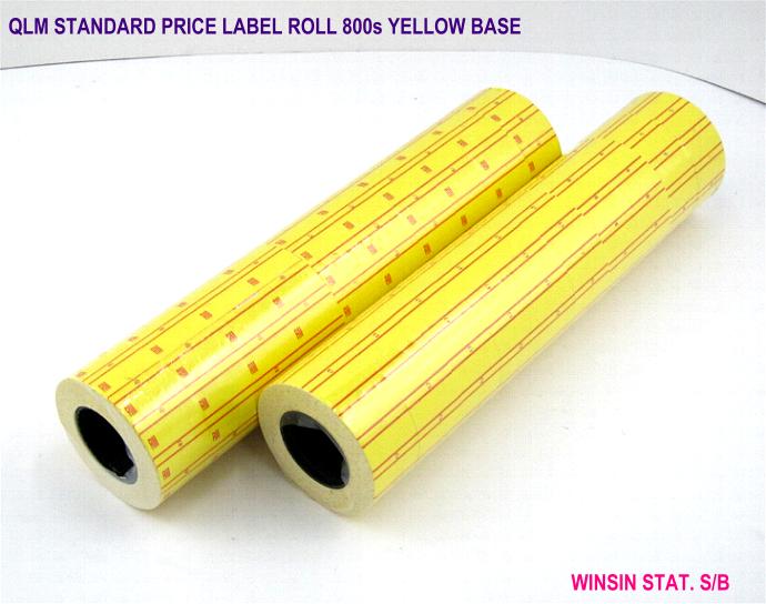QLM STANDARD PRICE LABEL ROLL 800s YELLOW BASE <10-200>