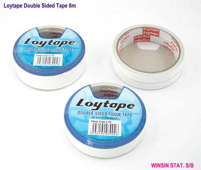 LOYTAPE DOUBLE SIDED TAPE 12mm X 8m 2 rolls/pack <24-288>